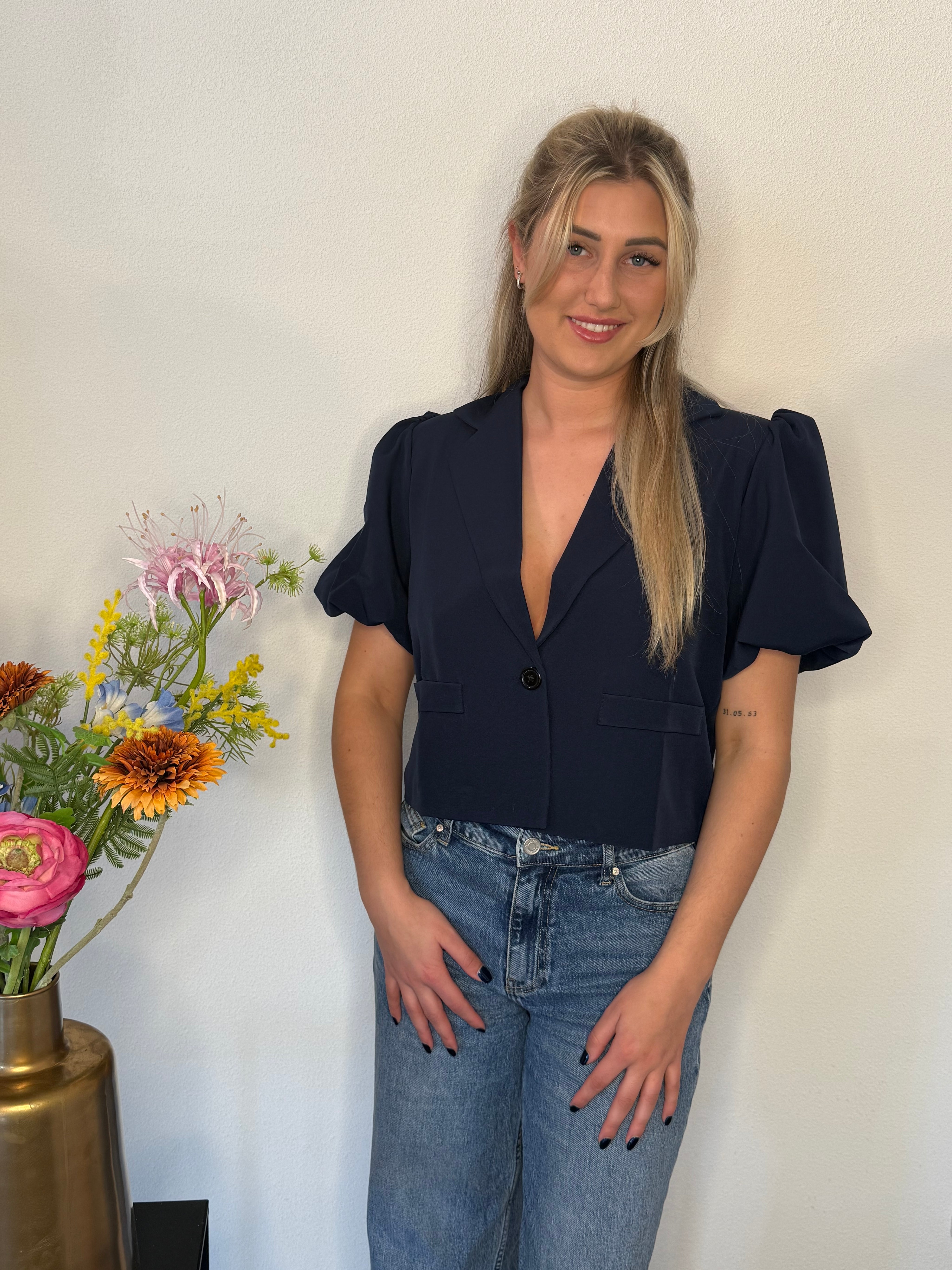 Crop Blazer | Pofmouwen