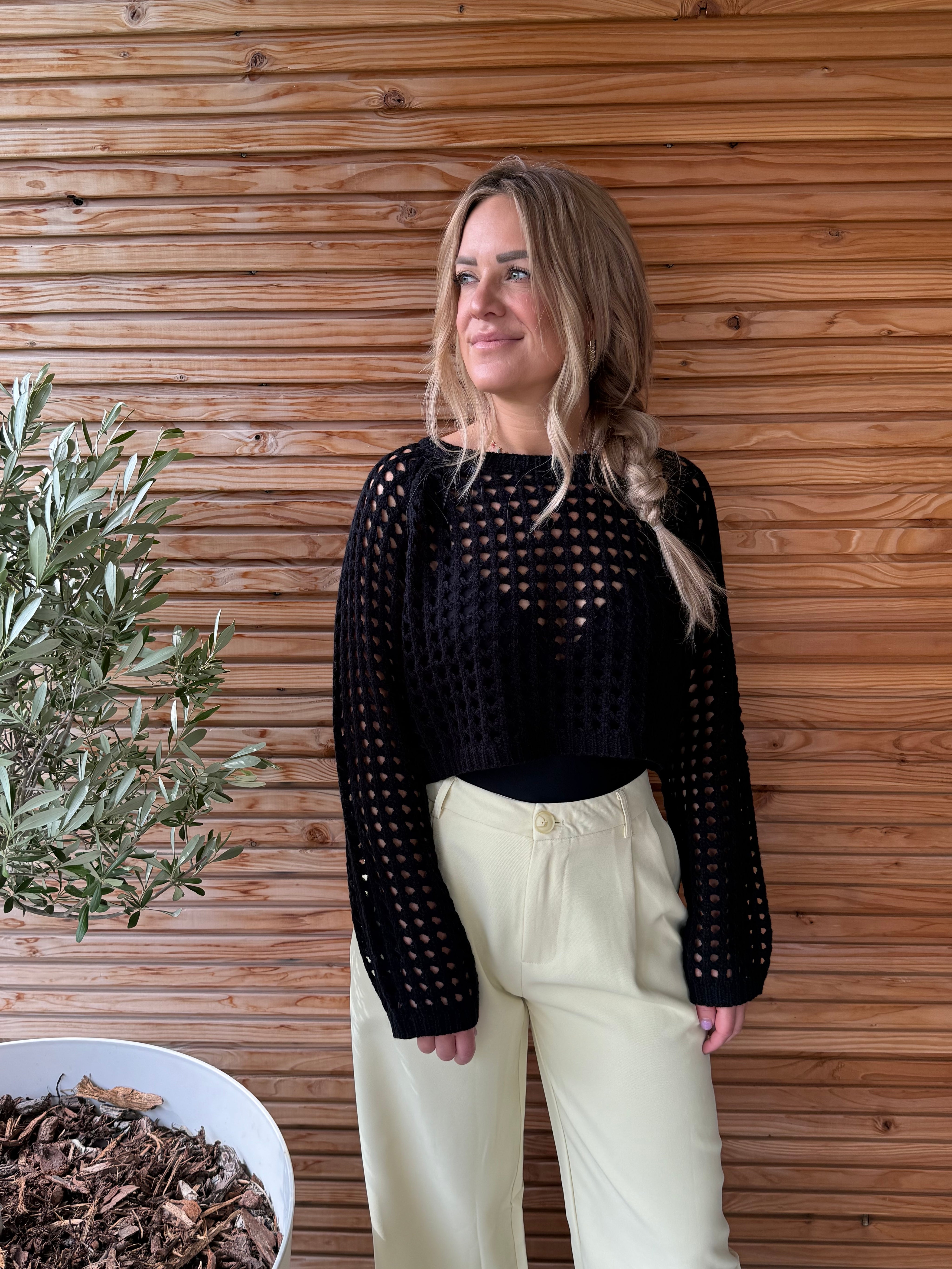 Gehaakte Top | Black
