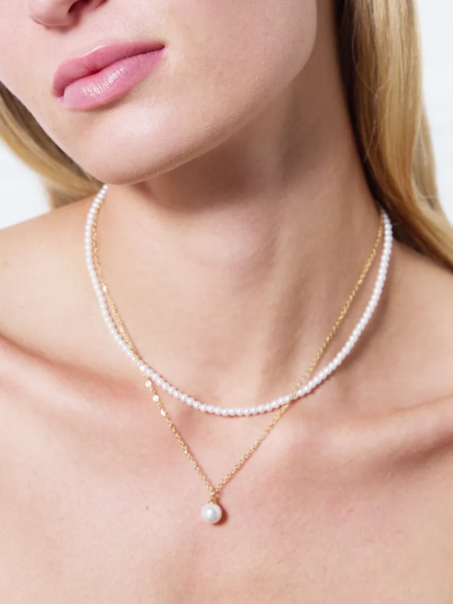 Ketting met Pareltje - Goud