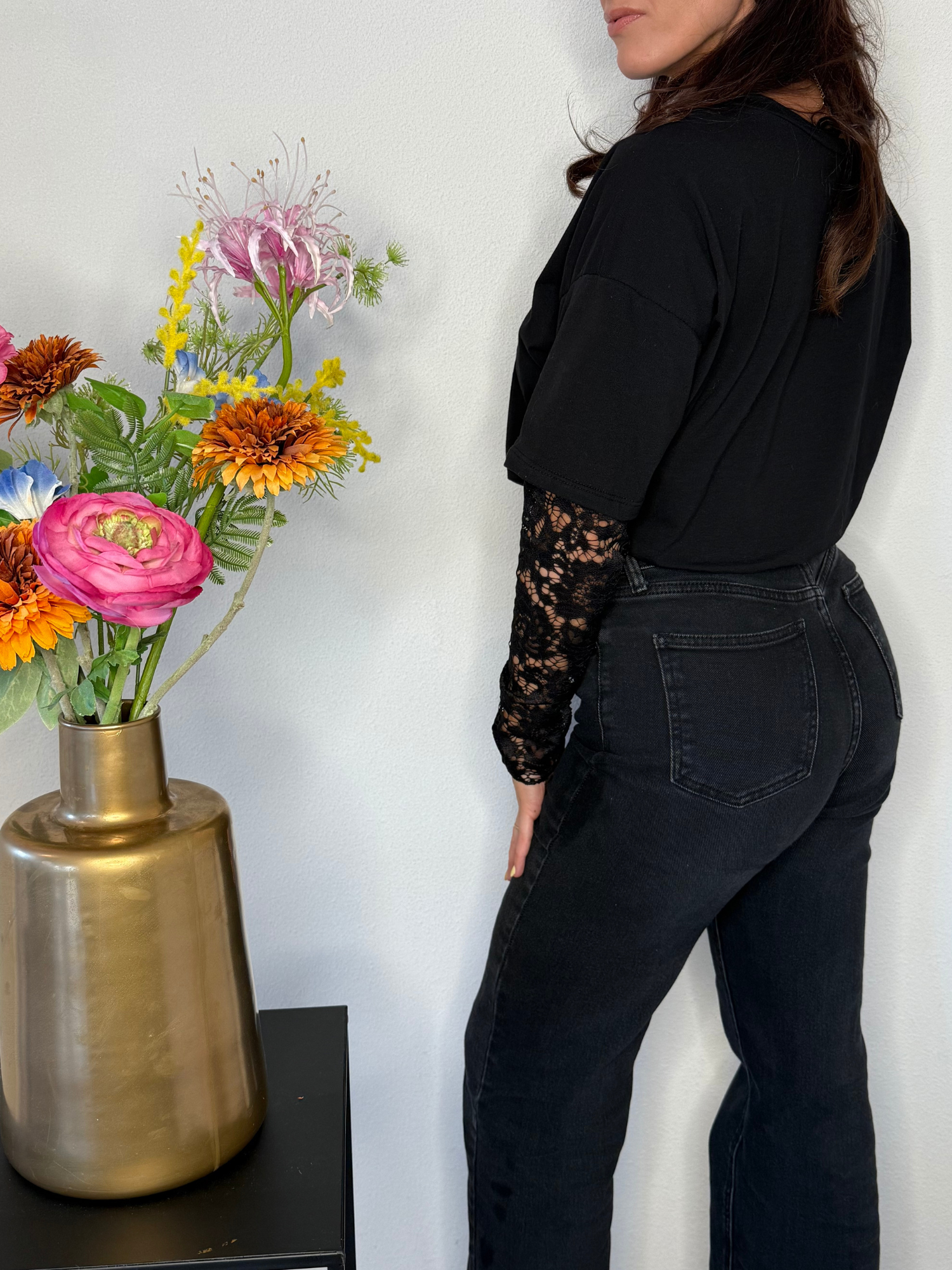 Lace Long | Sleeve Oversized tee