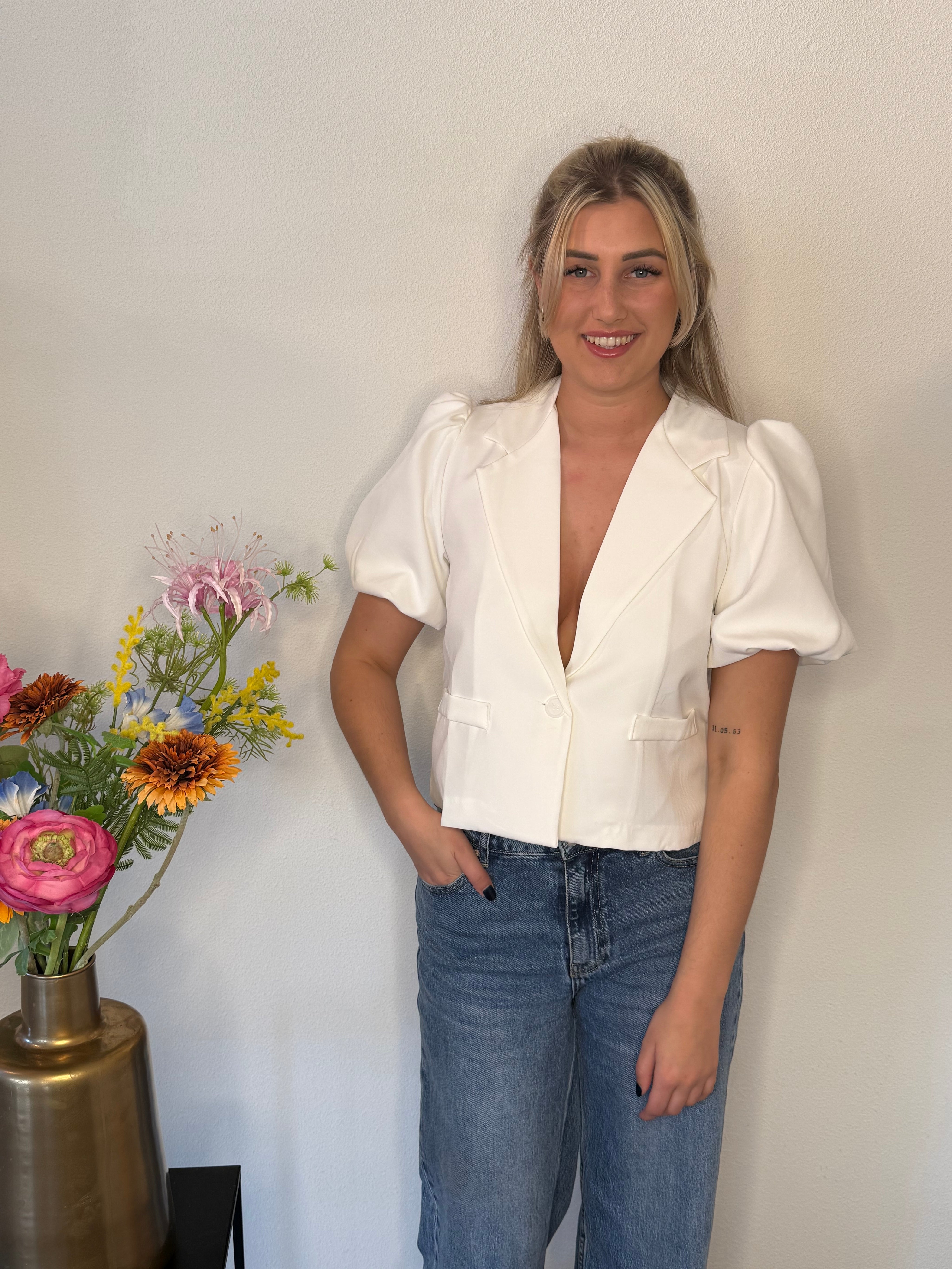 Crop Blazer | Pofmouwen