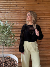 Gehaakte Top | Black
