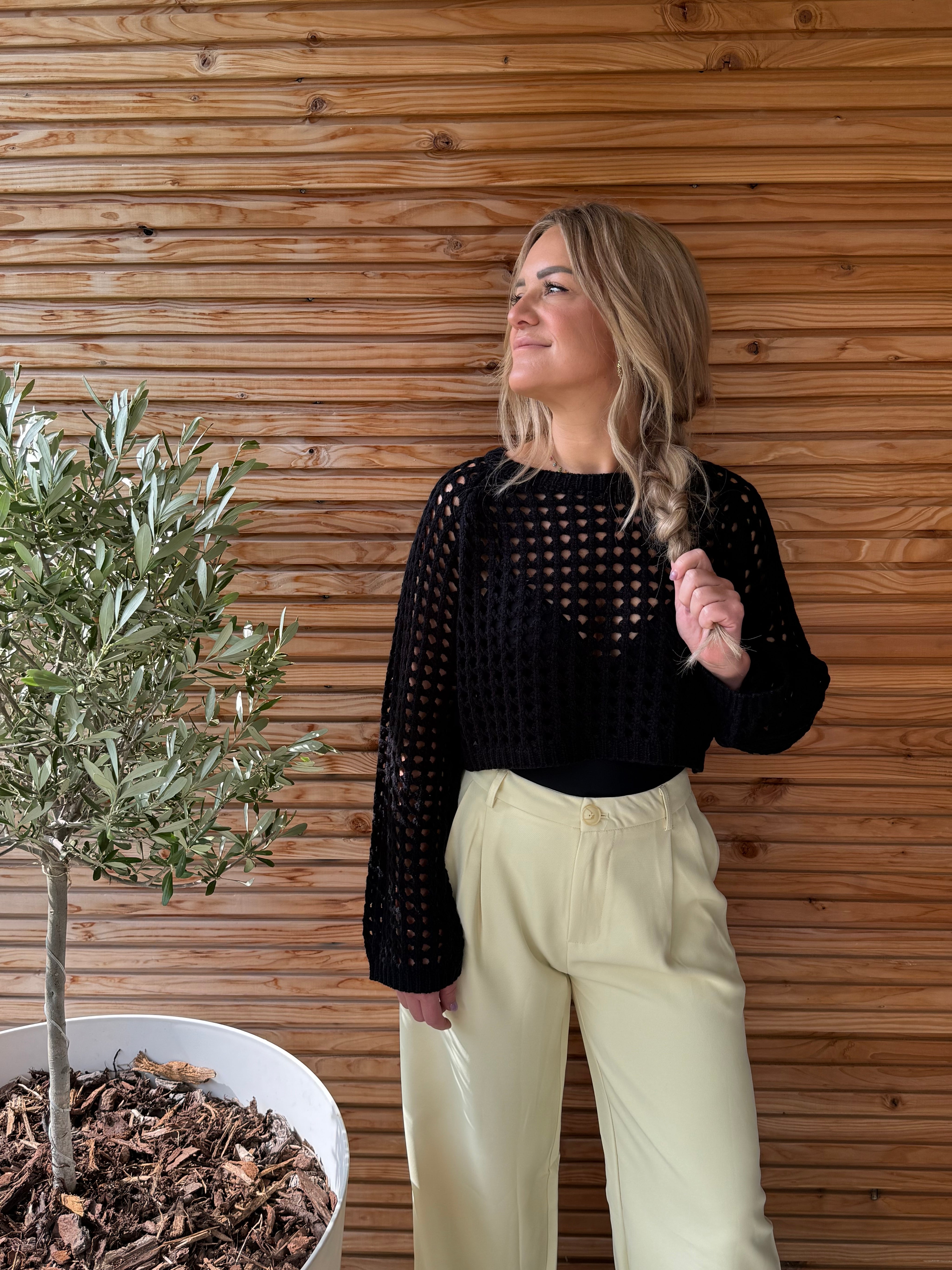 Gehaakte Top | Black