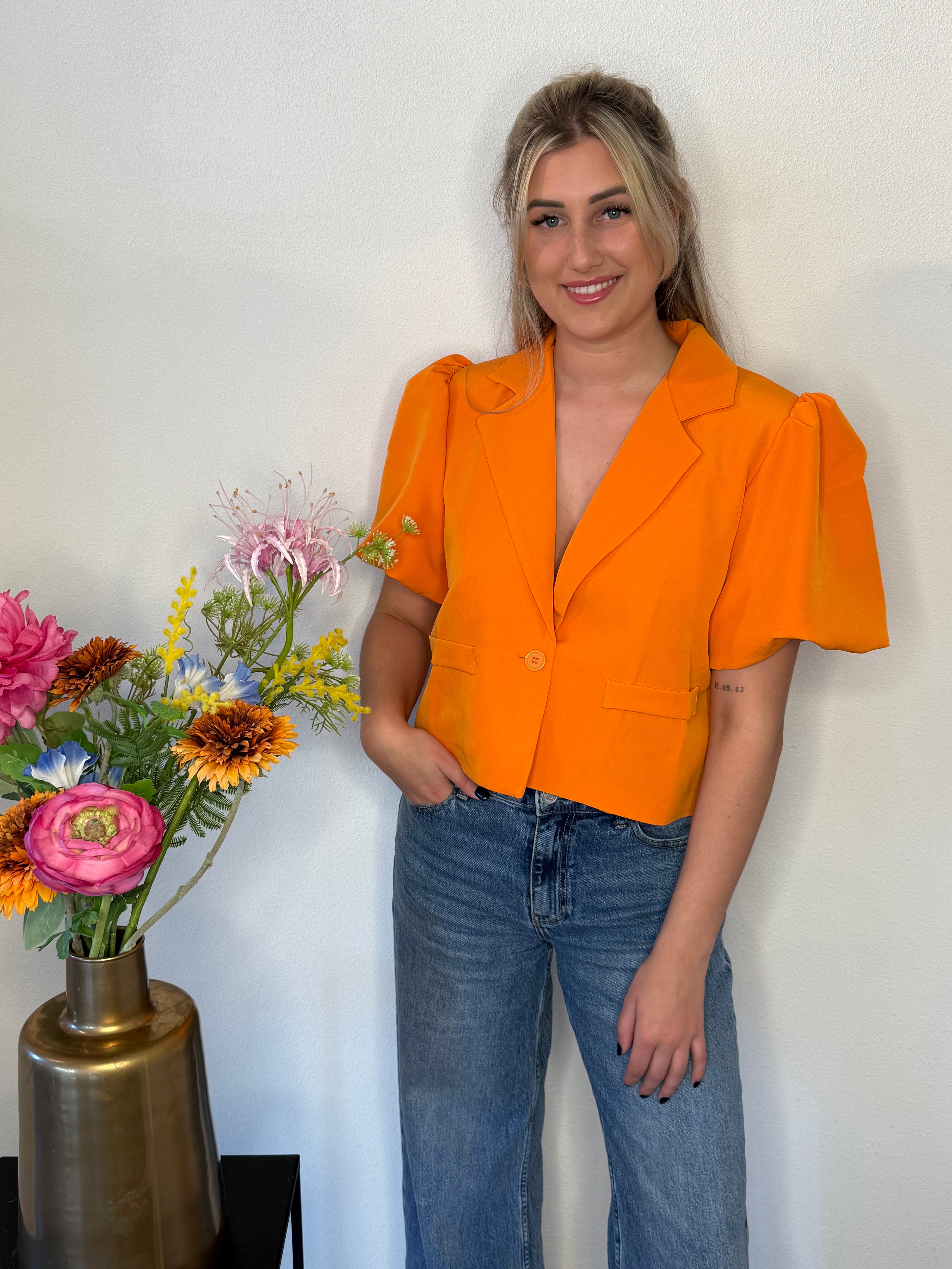 Crop Blazer | Pofmouwen