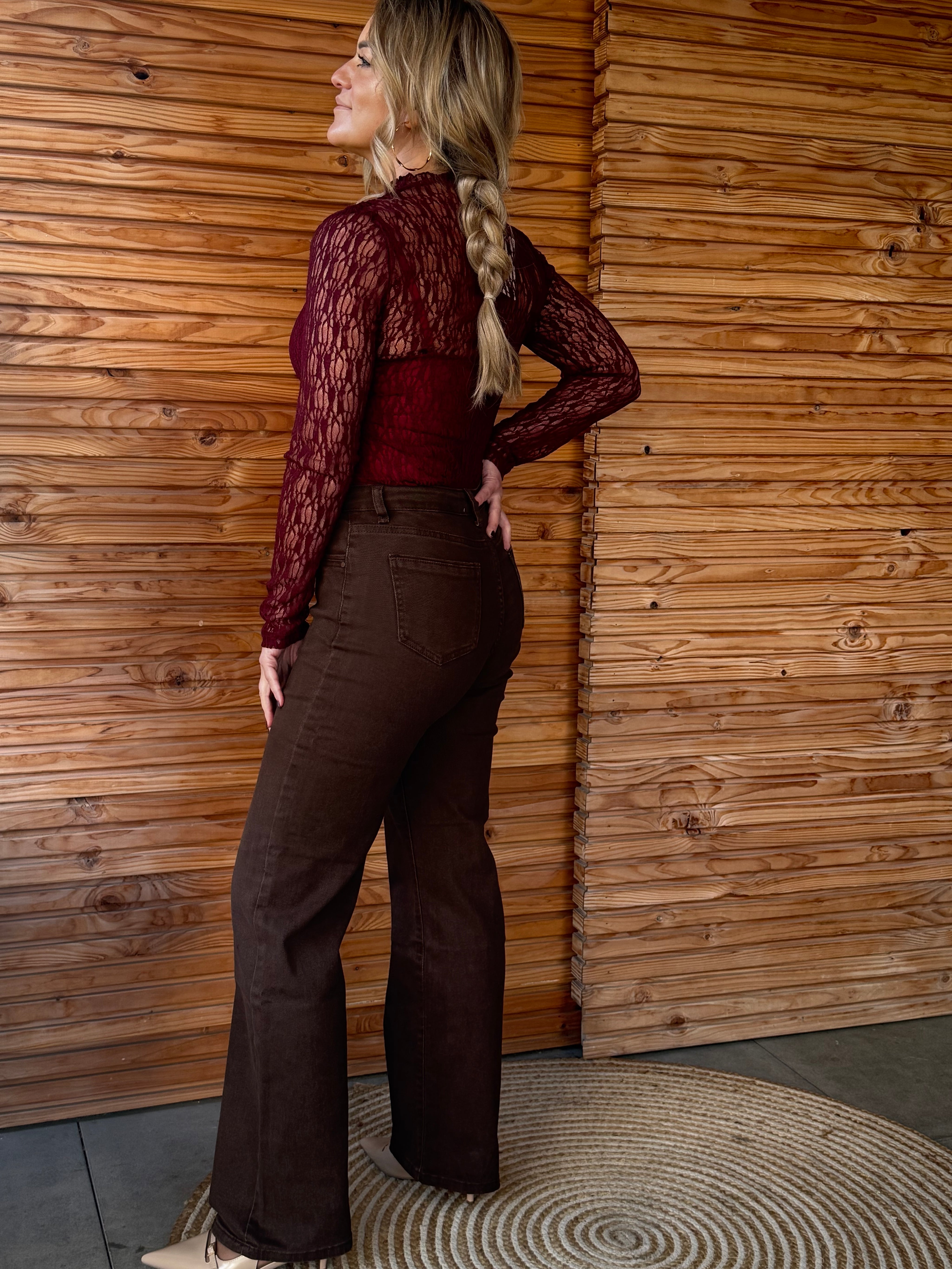 High Waisted Jeans Straight | Bruin | Sale