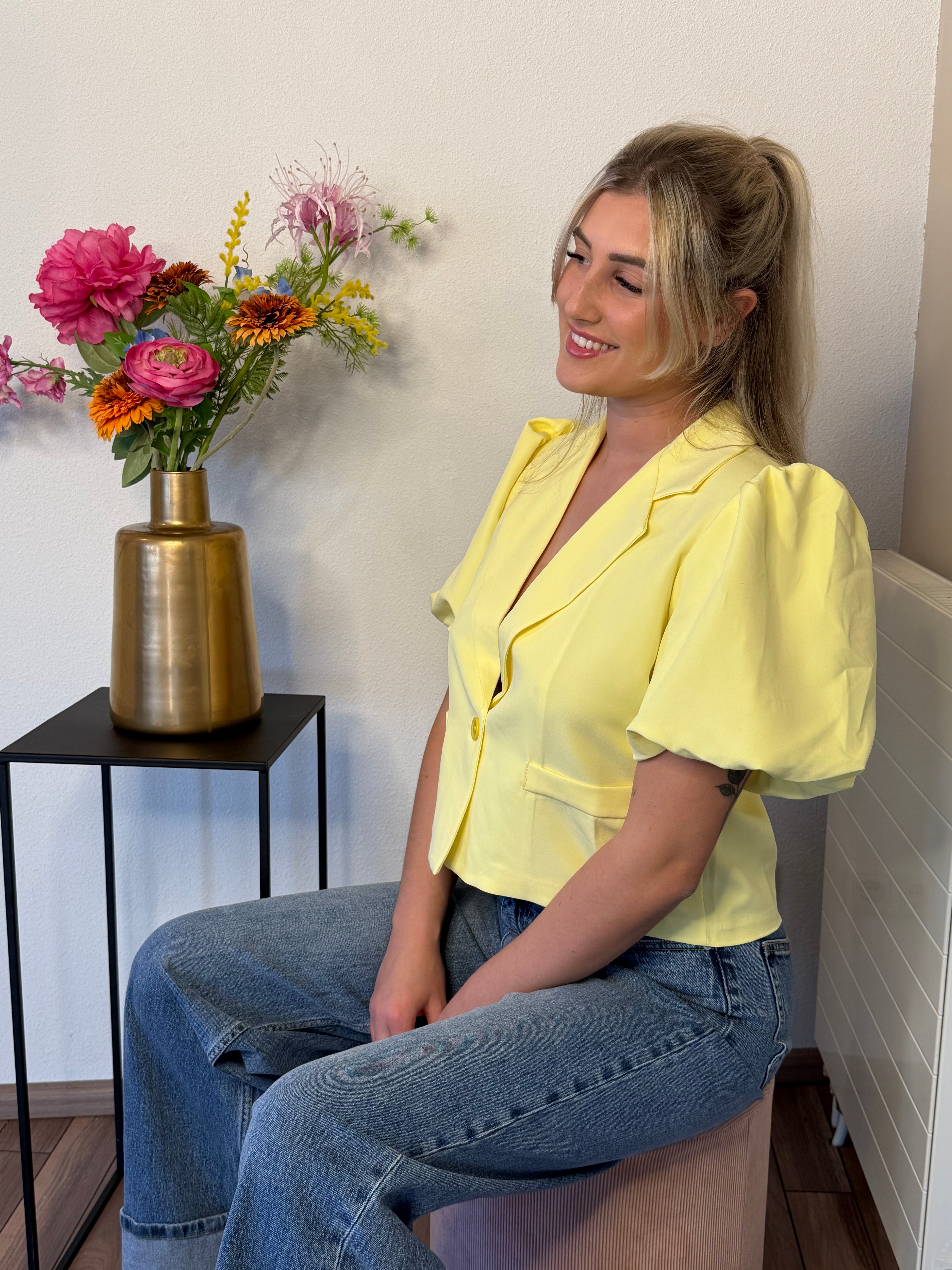 Crop Blazer | Pofmouwen
