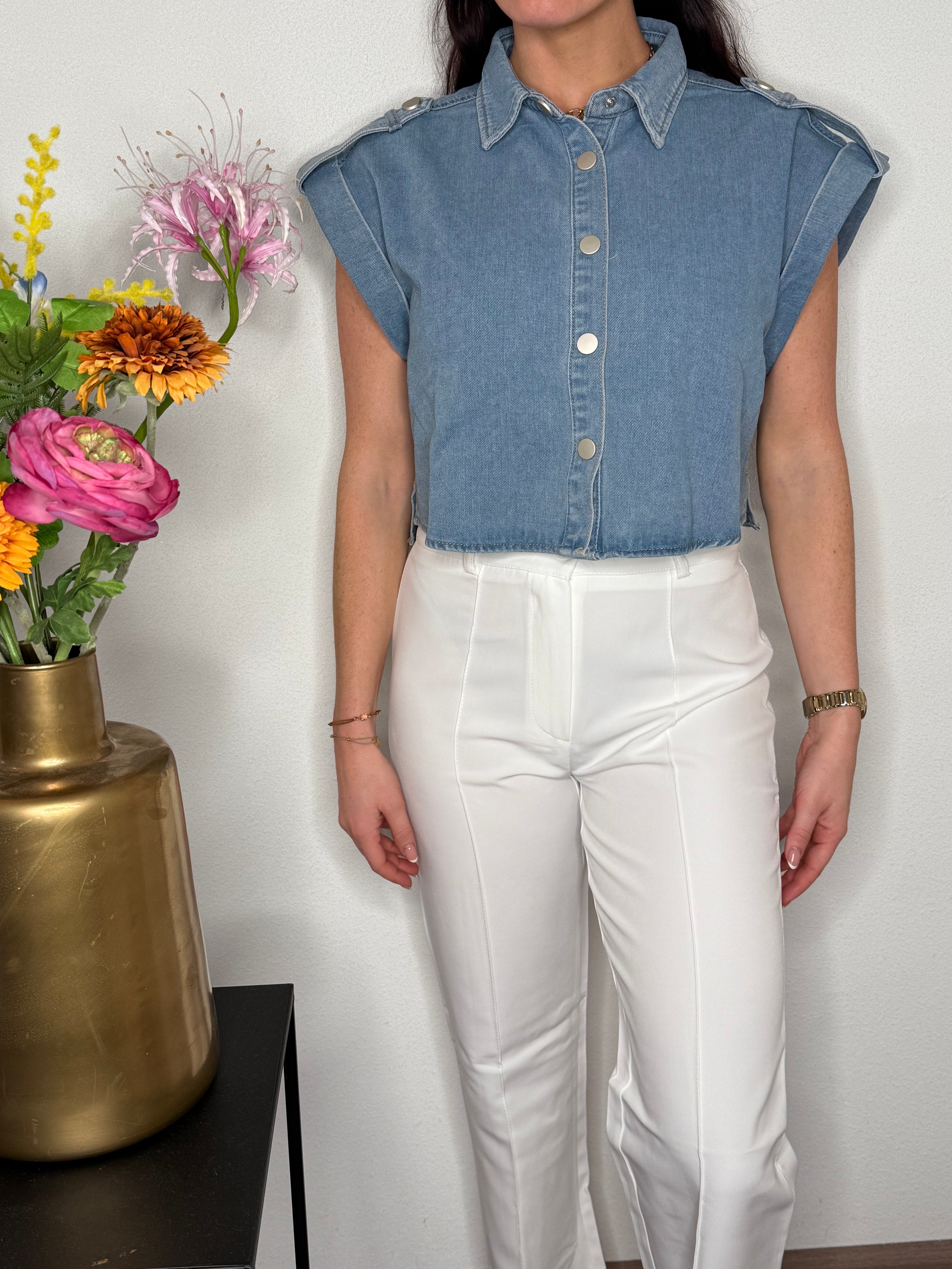 Spijkerblouse | Korte Mouwen