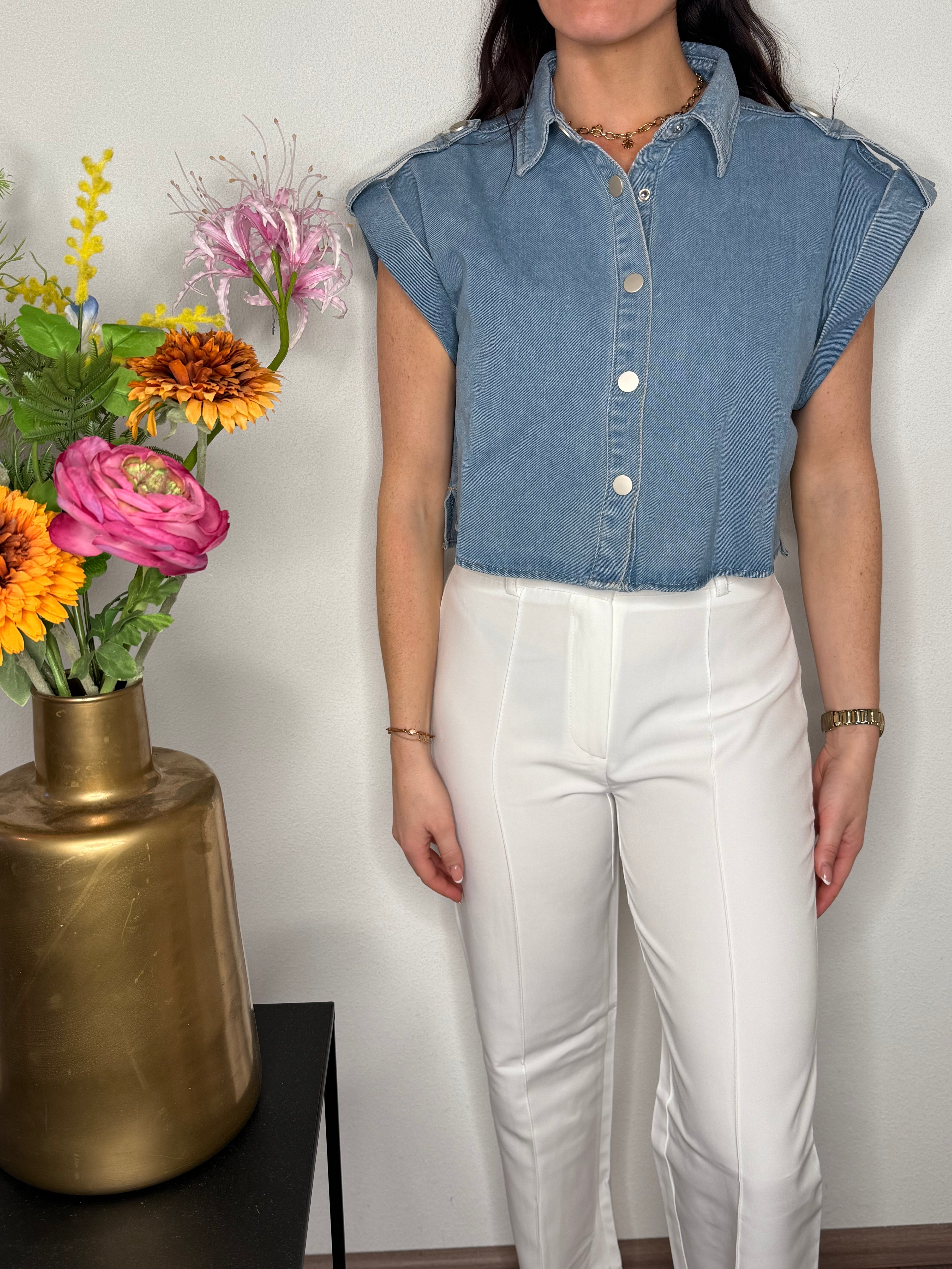 Spijkerblouse | Korte Mouwen