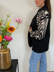 Oversized Print Blazer | Zebra