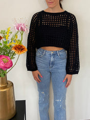 Gehaakte Top | Black