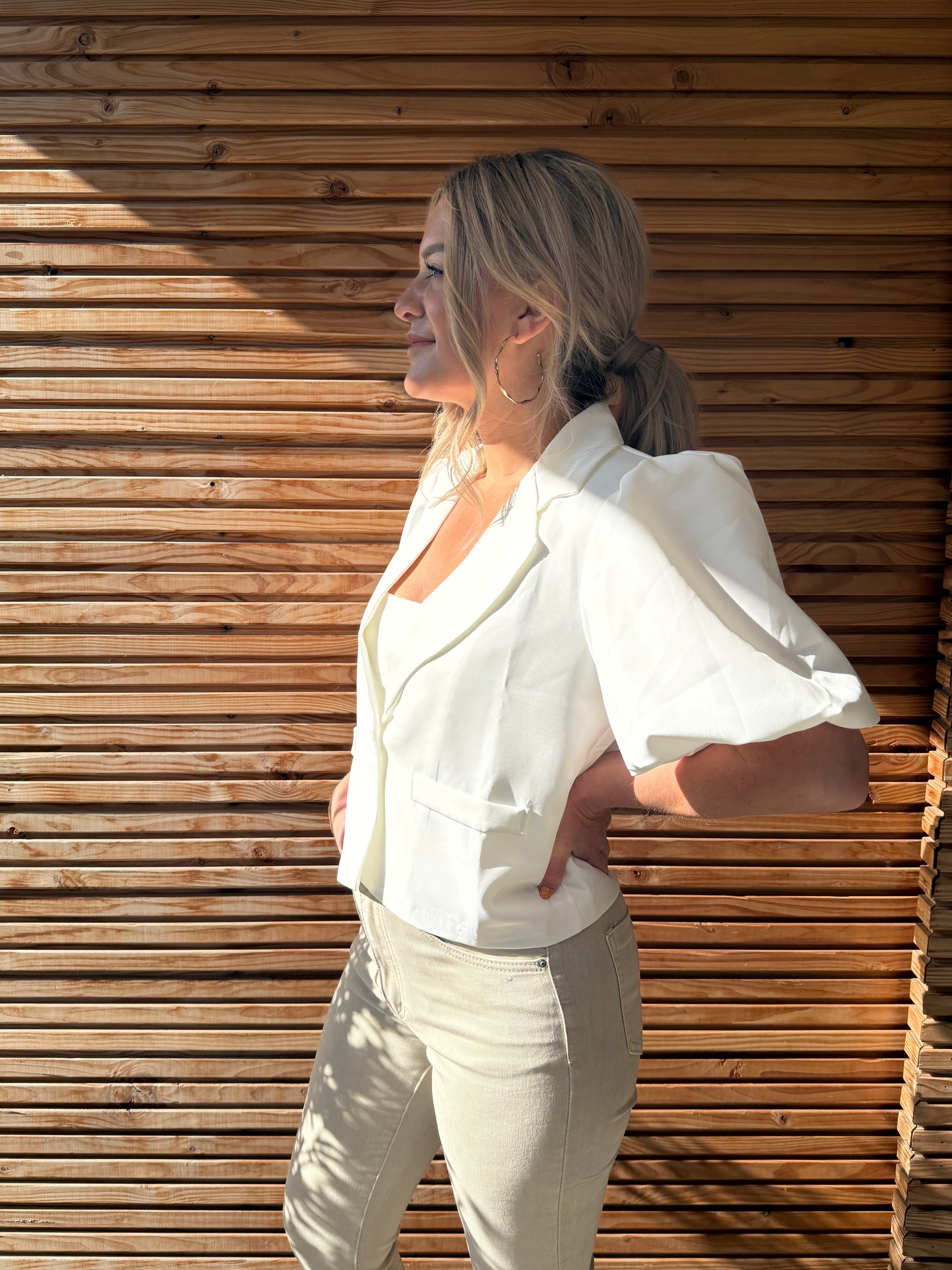 Crop Blazer | Pofmouwen