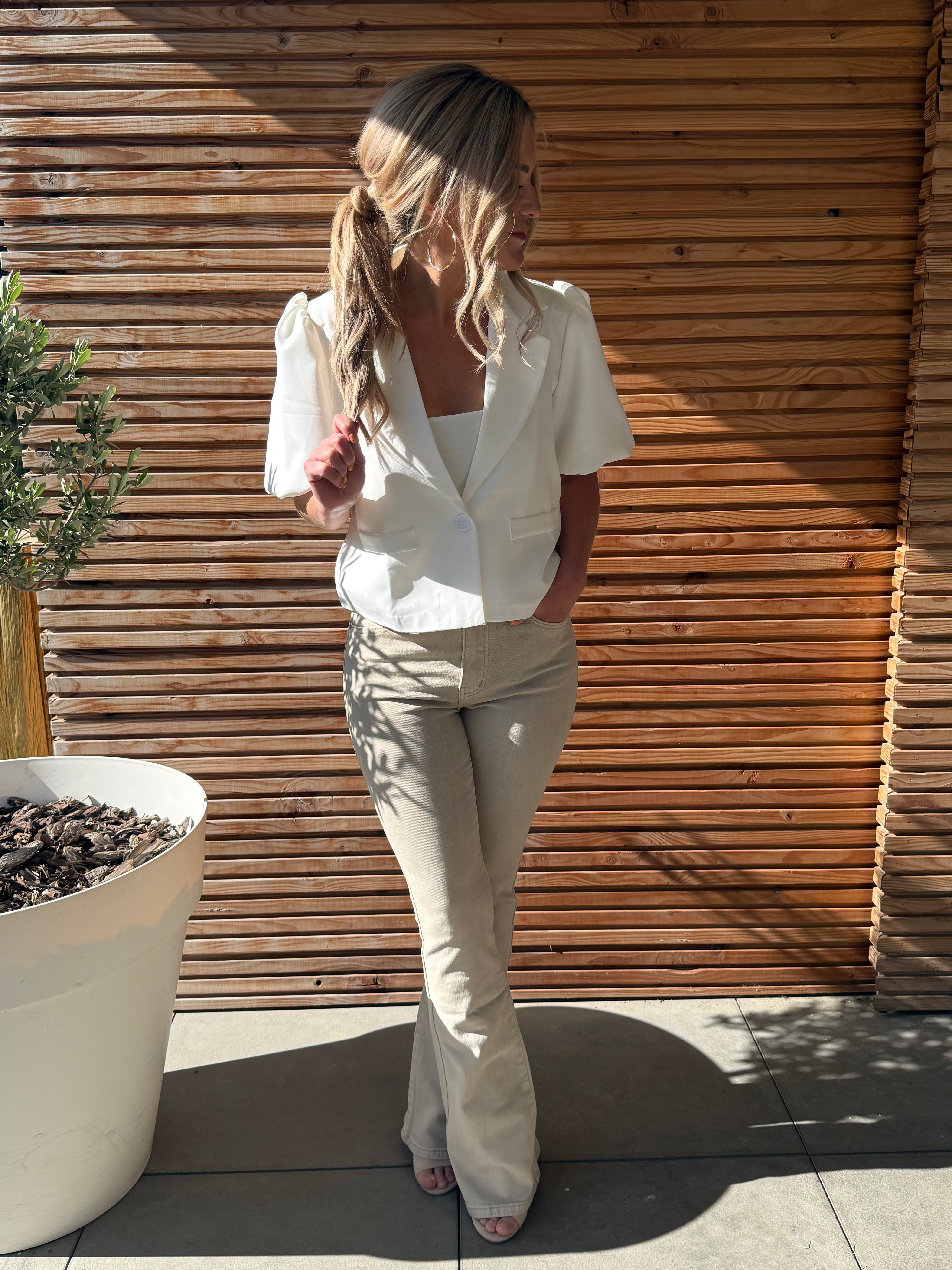 Crop Blazer | Pofmouwen