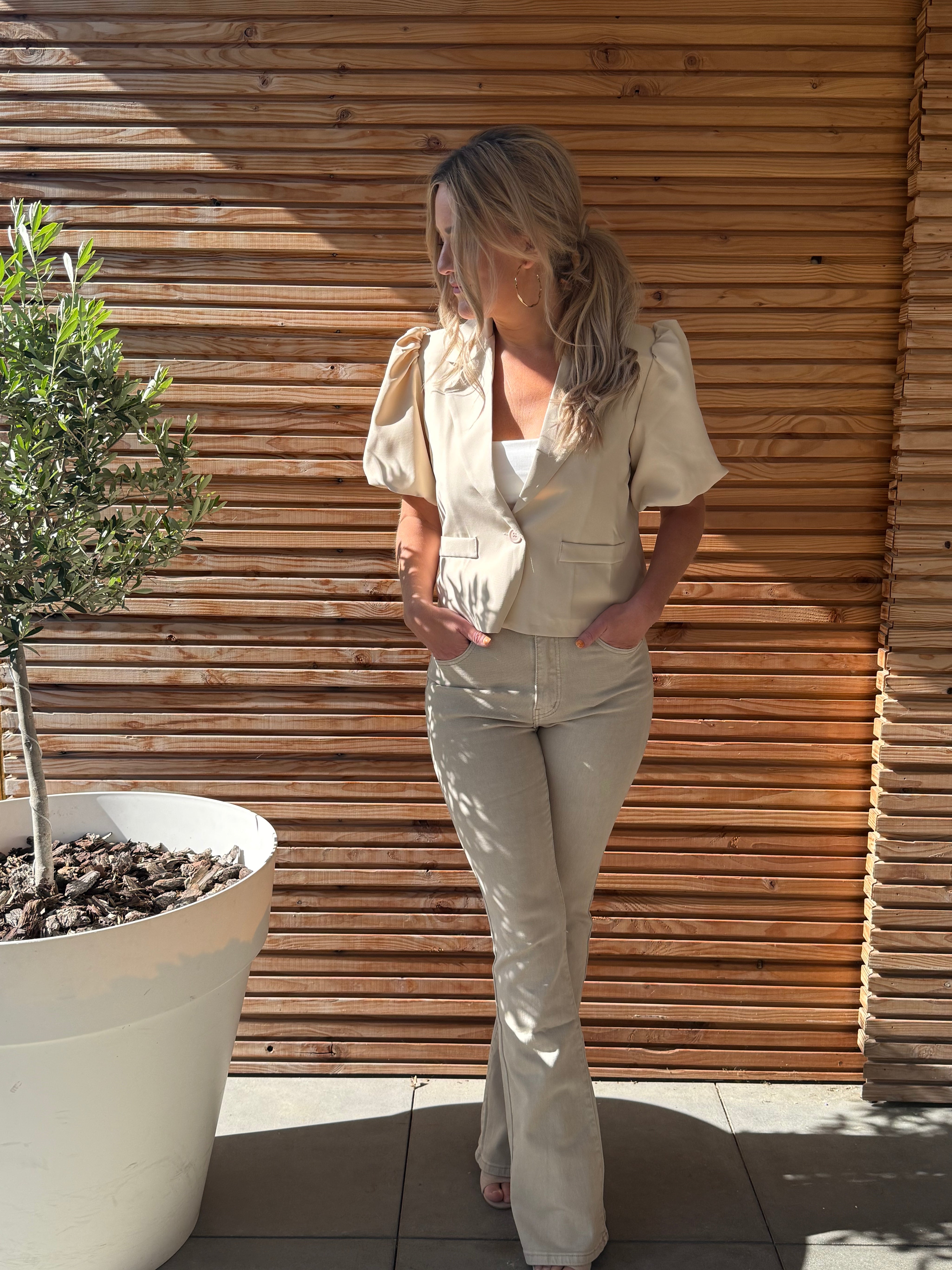 Crop Blazer | Pofmouwen