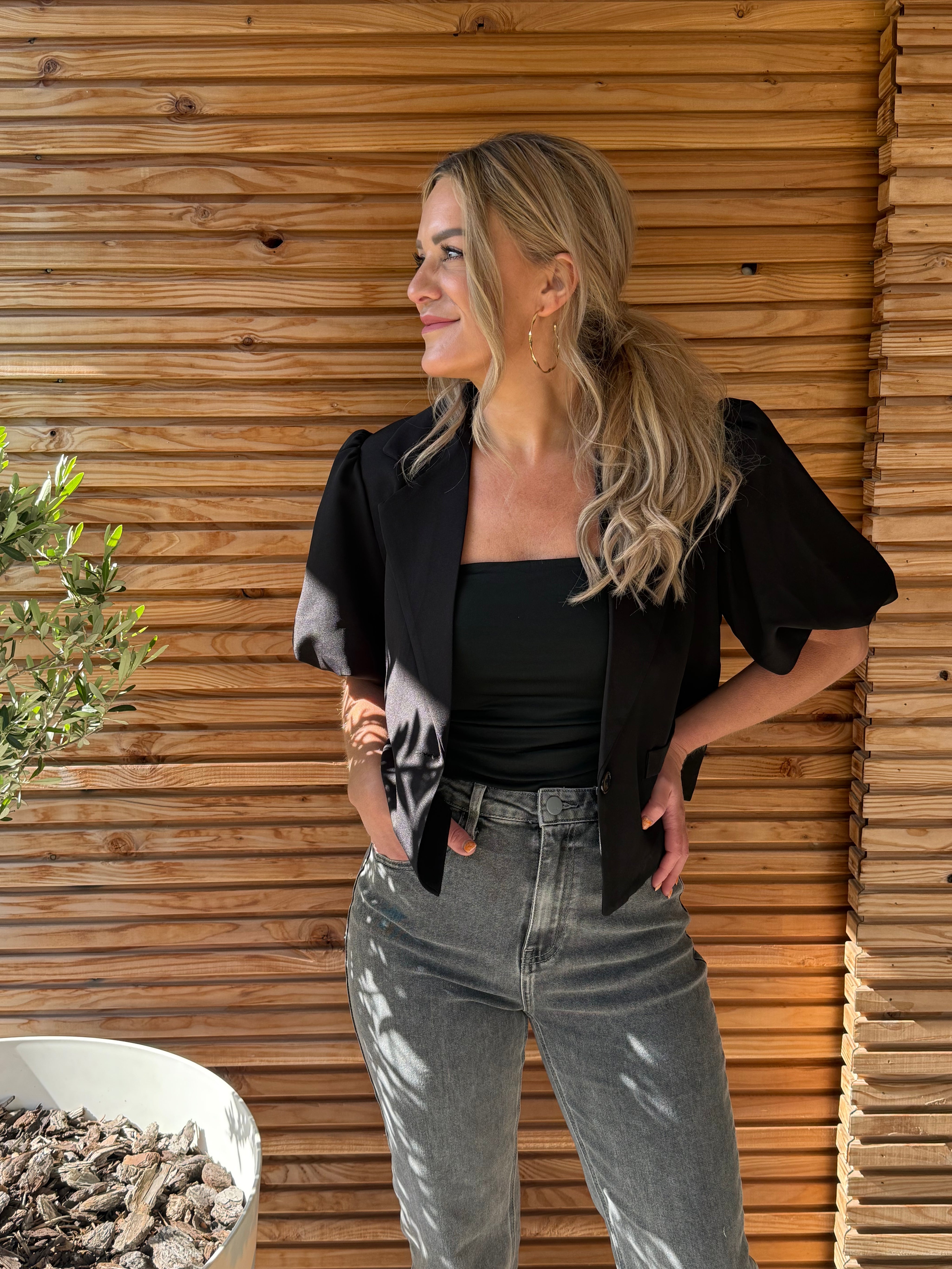 Crop Blazer | Pofmouwen