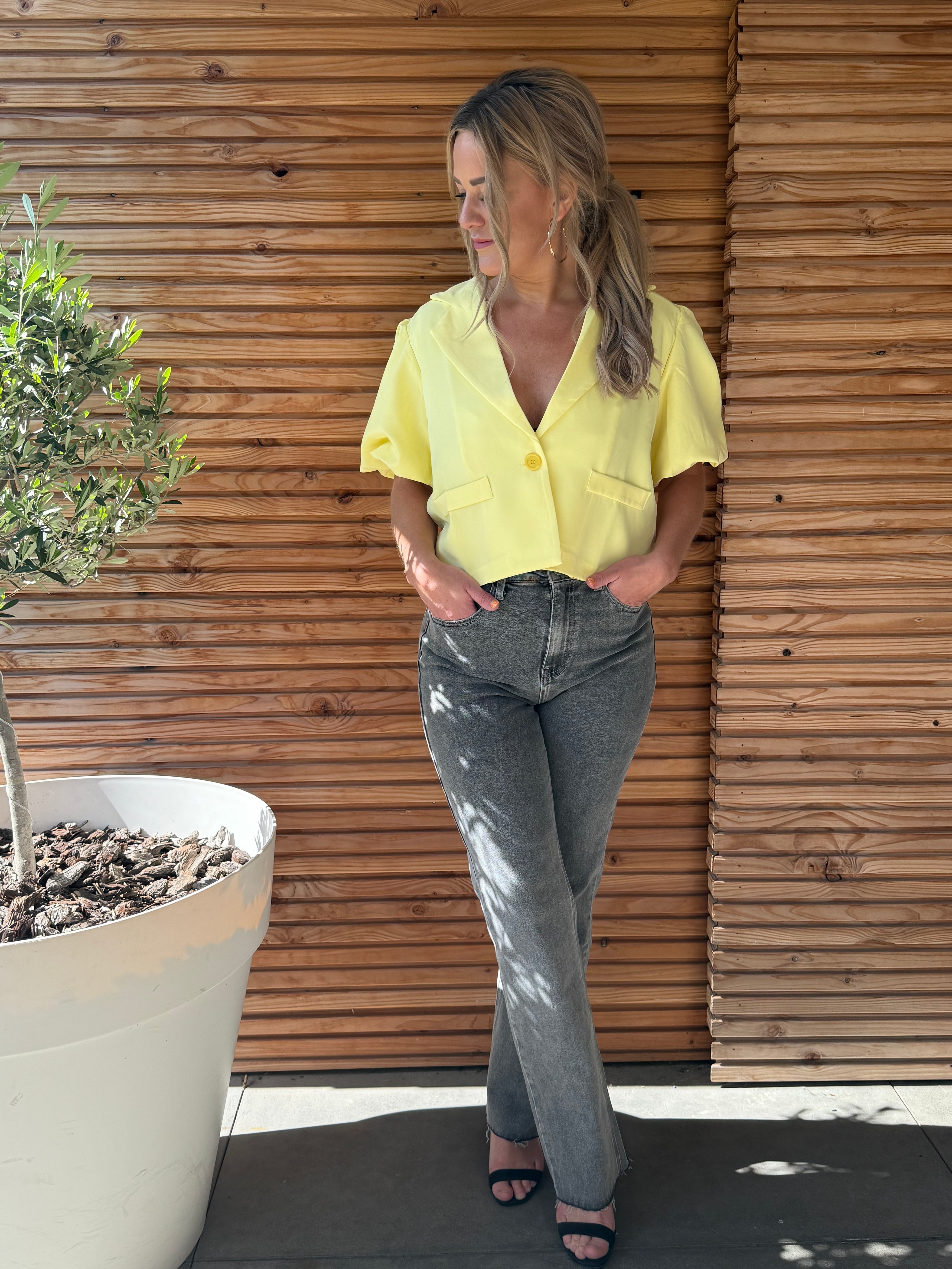 Crop Blazer | Pofmouwen
