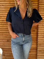 Crop Blazer | Pofmouwen