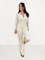 Flared Jumpsuit - Beige