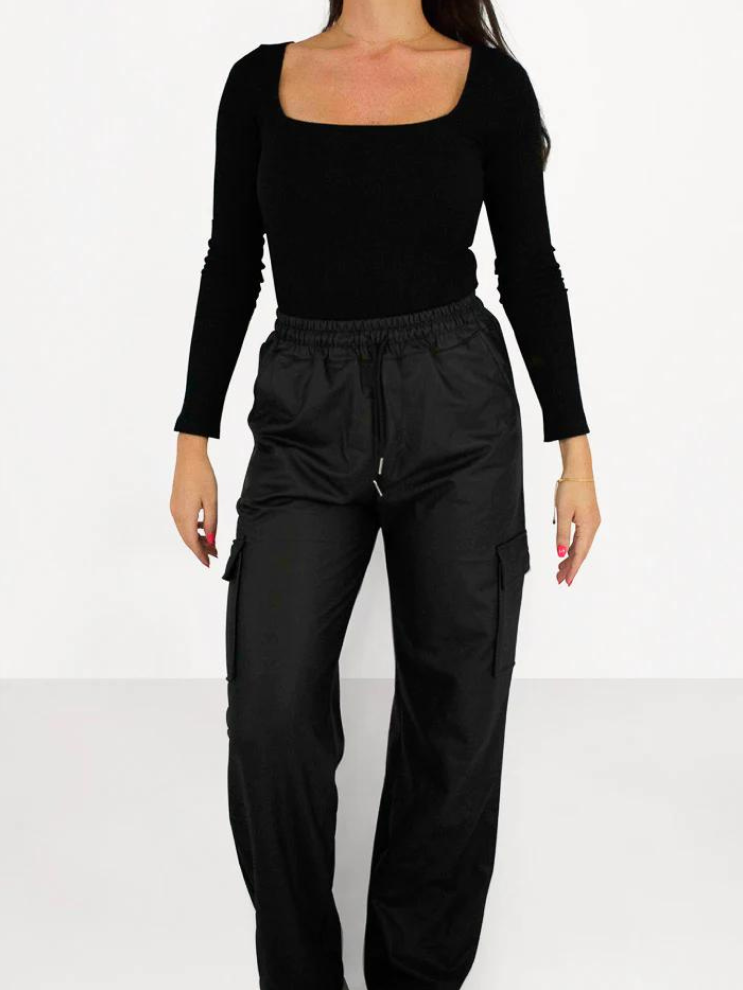 Leather cargo pants