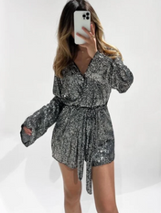 Glitter Playsuit | Silver